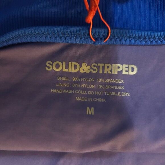 Solid And Striped Blue Crinkle Rib Azure Sarah One Piece Swimsuit Size Medium - Picture 12 of 16